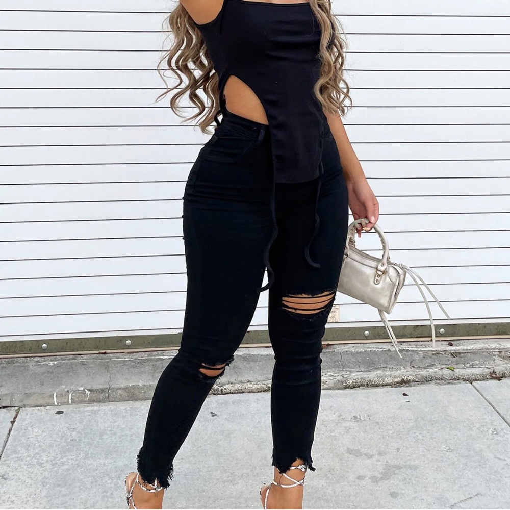 Encore Jeans. High rise, black skinny jeans. Size 13